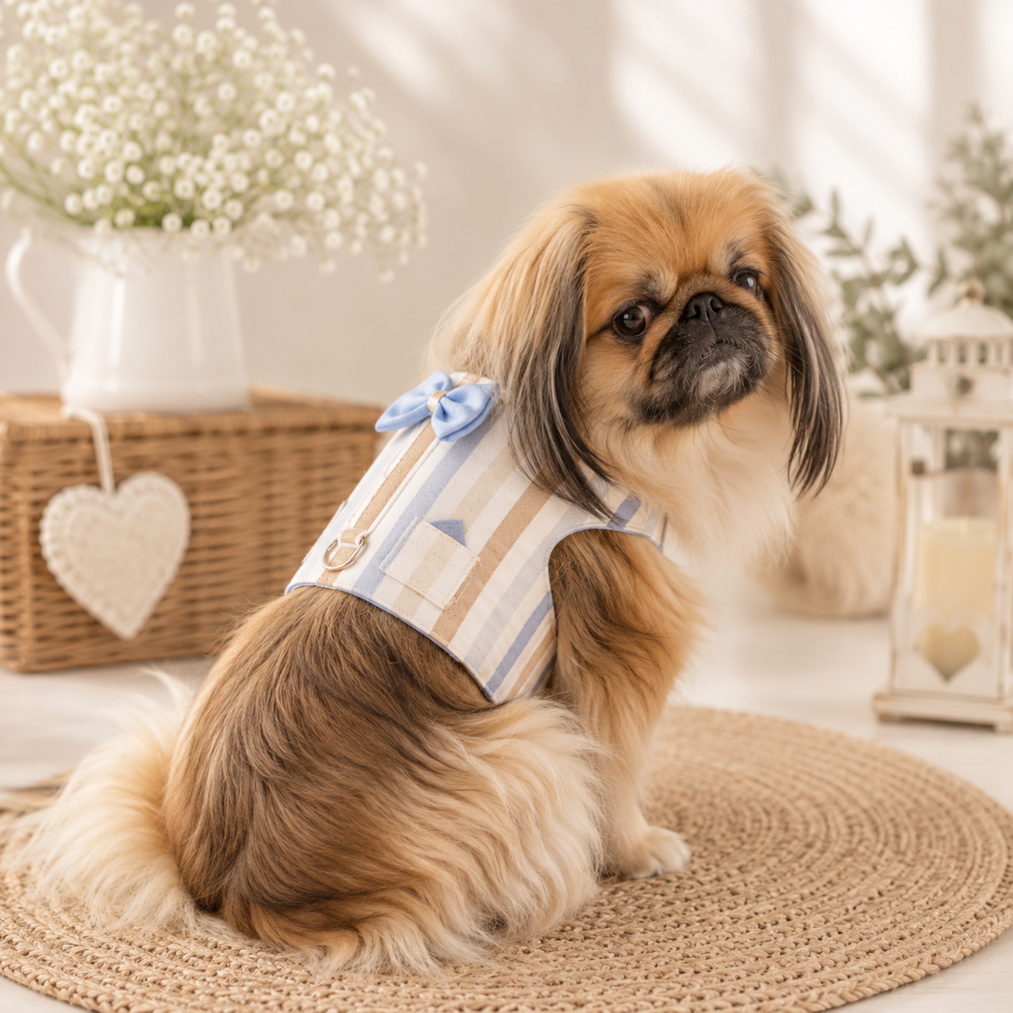 Pettorina Elegante Saint-Tropez per Cani con Papillon